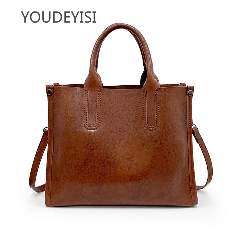 

YOUDEYISI Large Capacity Tote Bags Luxury Designer Brand Women's Shoulder Bag Oil Wax Leather Crossbody Bags Sac Female