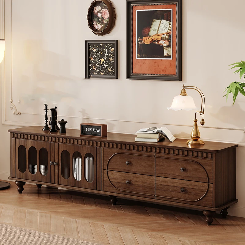 

Chinese Classic Tv Stand Glass Doors Design Multi-functional Storage Tv Stand Unique Aesthetic Soportes De Televisión Furniture