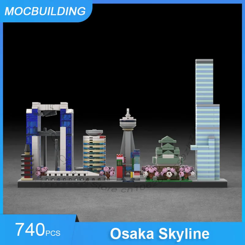 Osaka Skyline MOC Building Blocks City Architecture Display Collection Model DIY Assemble Bricks Creative Toys Gifts 740PCS