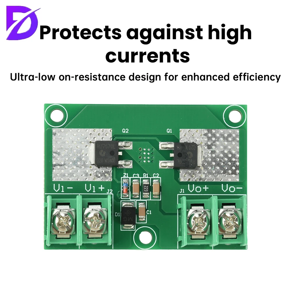 10A DC Power Supply Reverse Polarity Protection Board Ultra-Low Voltage Drop Power Module for Stable Safe Circuit