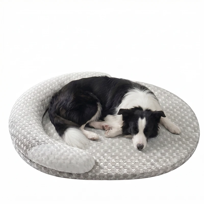 Summer Ice Silk Cooling Dog Bed Oval Breathable Heat Dissipation Cat Mat Pet Nest Cooling Pad for Small Medium Large Dogs Cats - view 5