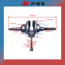 Crankshaft Assy For Linhai 260cc 300cc YP250 YP300 Buyang Feishen FA D300 H300 G300 300CC ATV Quad 2.1.01.0010 LU015132