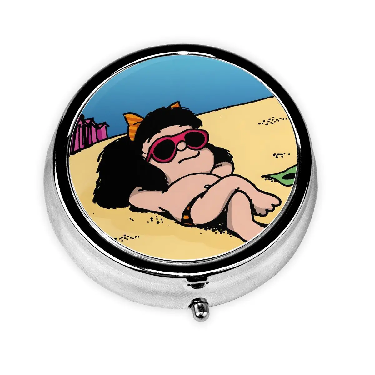 

Милые Mafalda забавные мультяшные мини-портативные чехлы для таблеток для карманов Quino Manga, чехол для хранения лекарств, коробка для таблеток для путешествий