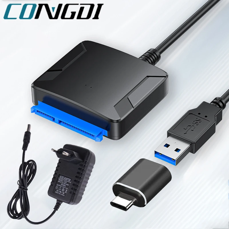 SATA naar USB 3.0 Adapter Kabel voor 3.5/2.5 Inch SSD HDD SATA III Harde Schijf Schijf Converter Ondersteuning UASP met 12V Power Adapter