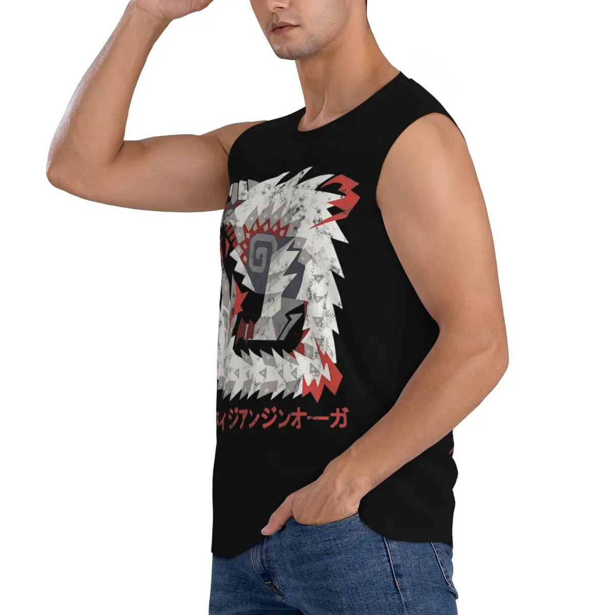 Monster Hunter Men Sleeveless Tank Tops Quick Dry Breathable Gym Fitness Running Summer Casual Sport Vest