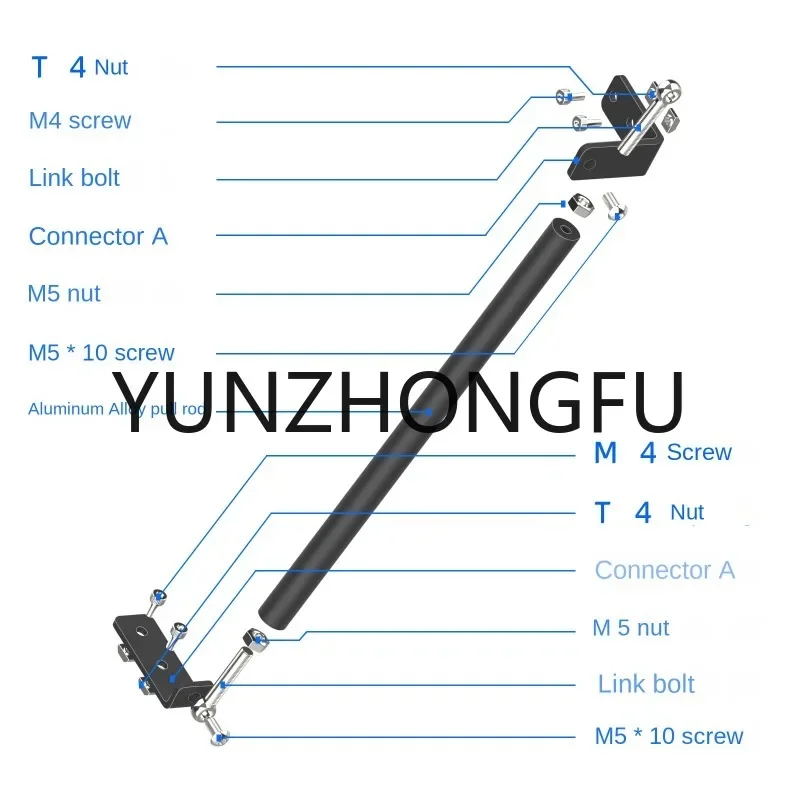 3D Printer Accessories Ender-3/S Upgrade Pull Rod Kit Improve Stability All Metal Black Support Rod