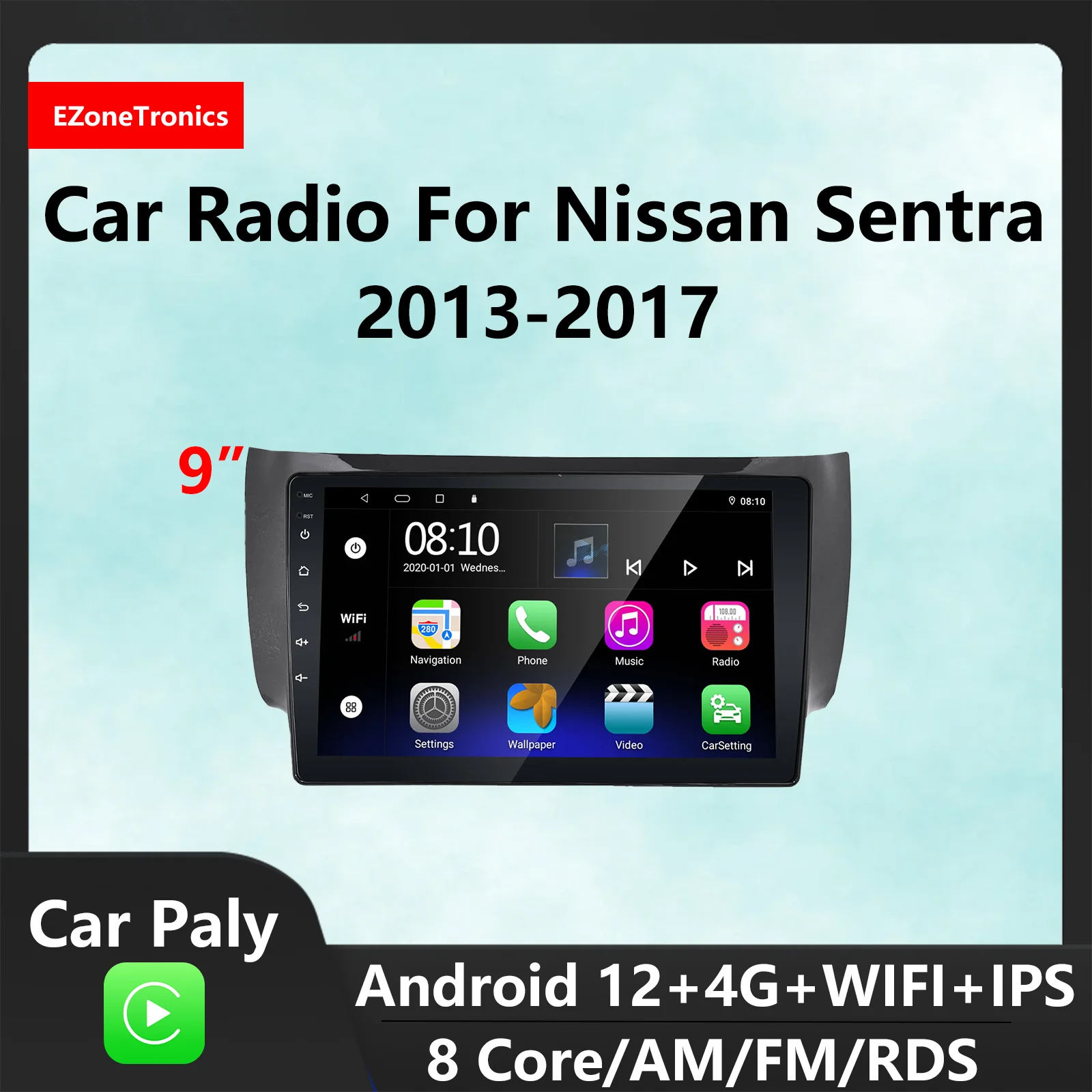 

EzoneTronics CarPlay Android автомобильное радио для Nissan Sentra 2013-2017 GPS навигация Bluetooth плеер Автомобильная развлекательная система