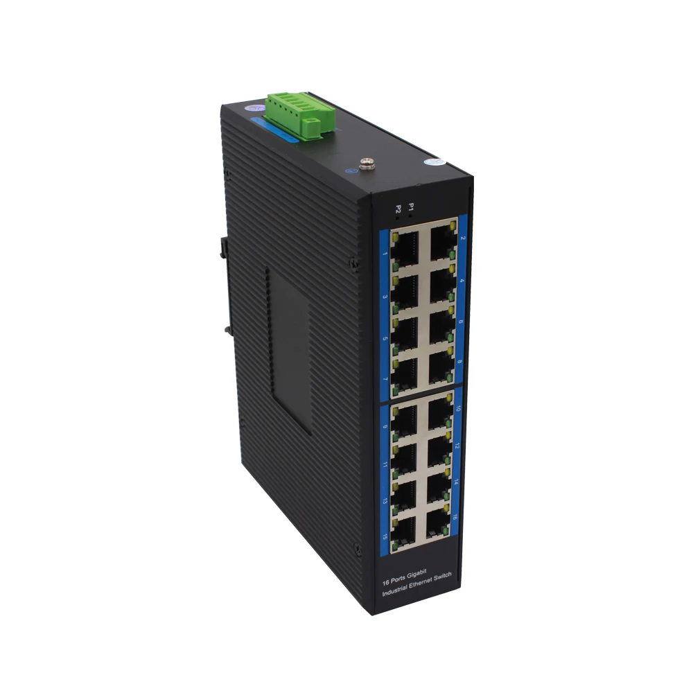 

Industrial Ethernet Switch 16*10/100/1000Mbps UTP Port Network Converter Din Rail Mount DC12V 16Ports Switch