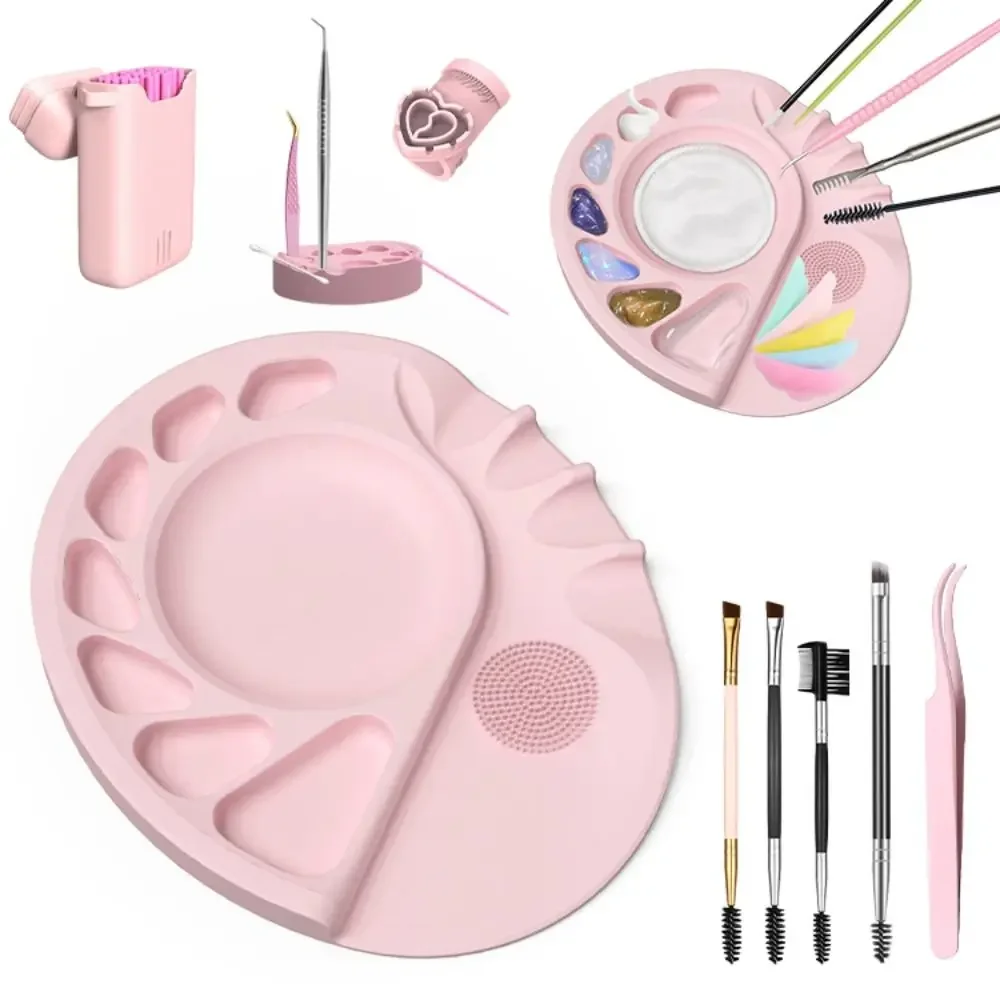Silicone Makeup Mat Palette Multi Function Liquid Foundation Eye Shadow Nail Art Gel Pad Tray Palette Nail Beauty Tools