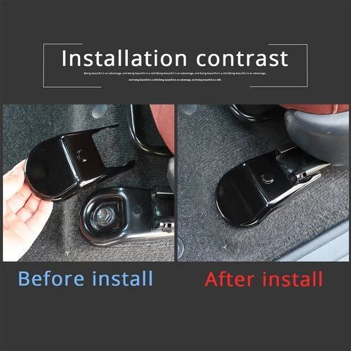 Imagen 2 del producto Para Toyota Hilux 2015-2021 ABS soporte de asiento antipolvo pernos de fijación cubierta de adornos accesorios interiores de coche negro 4 Uds