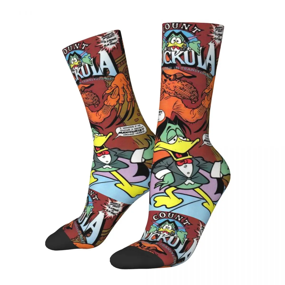 Count Duckula Vampire Lord The Castle Straight Unisex Socks,Outdoor 3D Print Happy Socks Street Style Crazy Sock