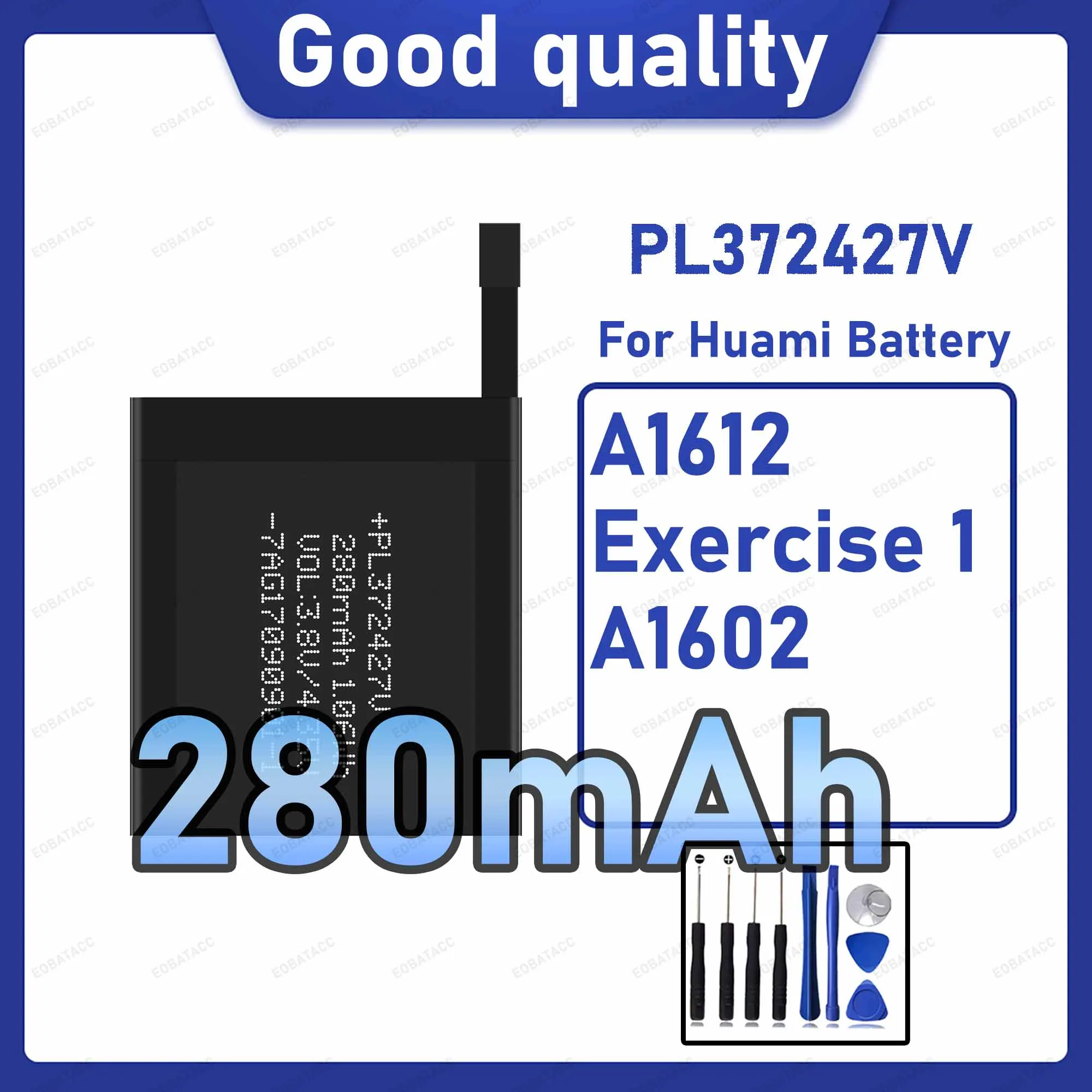 

280mAh PL372427V Replacement Battery for Huawei A1612/Exercise 1 with Repair Tools Kit