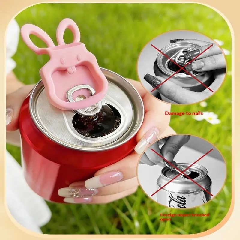Handheld Can Opener Canned Beverage And Beer Opener Cartoon Rabbit Shaped Can Opener Reusable Kitchen Tool Won't Damage Nails