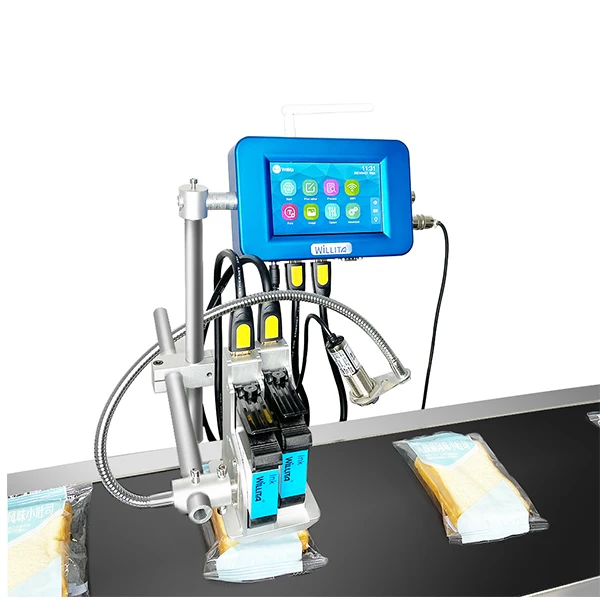 Industrial Online 1 Inch Two Head Inkjet Coding Printer 50.8mm Printing Height Various Ink Cartridge Colors