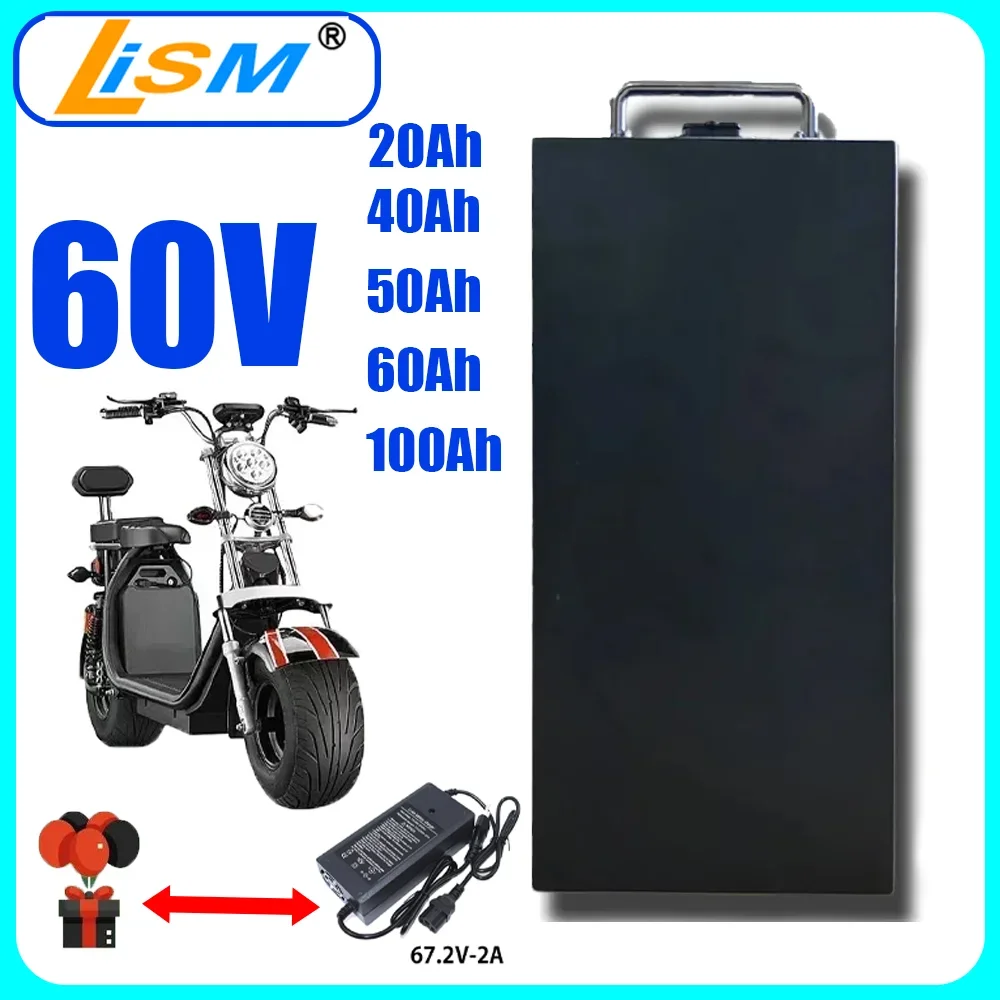 Harley Citycoco 60v 100Ah Electric Motorcycle Waterproof 18650 Lithium Battery Suitable for CityCoco Electric Scooter Battery