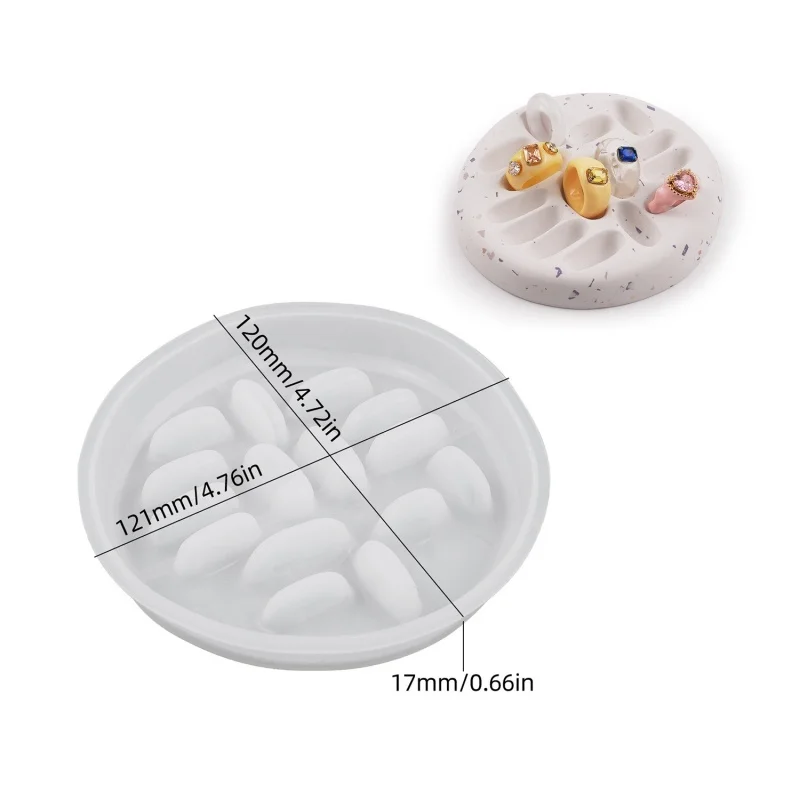 Round Irregular Rose Ring Storage Tray Silicone Molds DIY Gypsum Crystal Handmade Jewelry Decoration Desktop Ornament Resin Mold