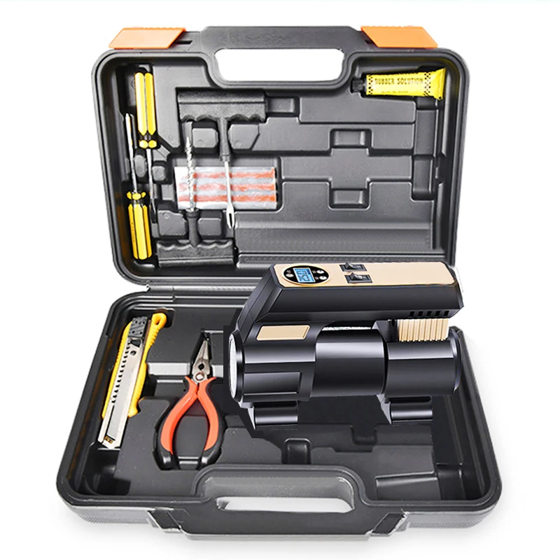 (Tool Box)Car Air Compressor 12V Portable Electric Air Compressor Air Pump Tire Inflator Pump for Car Motorcycle Bicycle