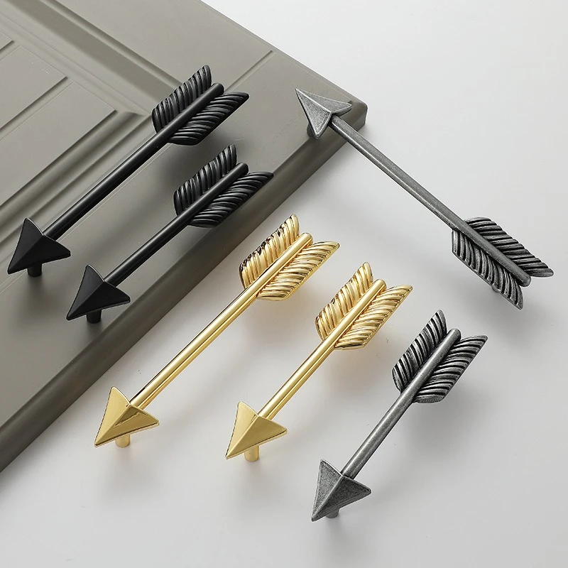 European Style Zinc Alloy Bow Handle for Cabinet Drawer Wardrobe Door Luxury Gold Black Antique Silver