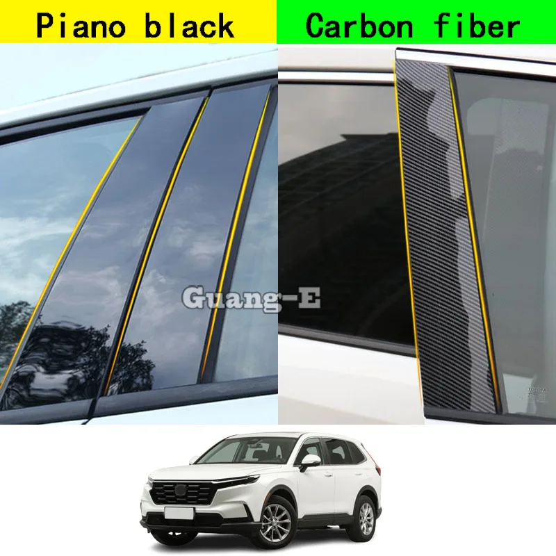 

Car PC Material Pillar Post Cover Door Trim Window Molding Stickers Plate Accessories Decoration For Honda CRV CR-V 2023+