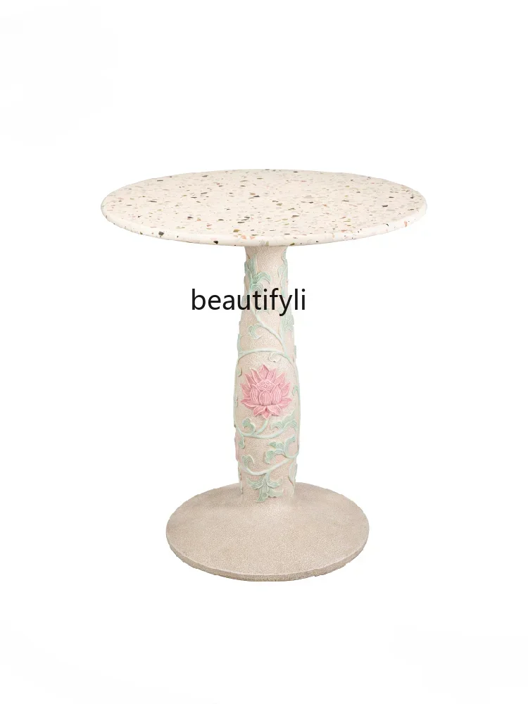 

Chinese Garden Outdoor Courtyard Table and Chair Outdoor Terrazzo Table Balcony Terrace Yard round Table