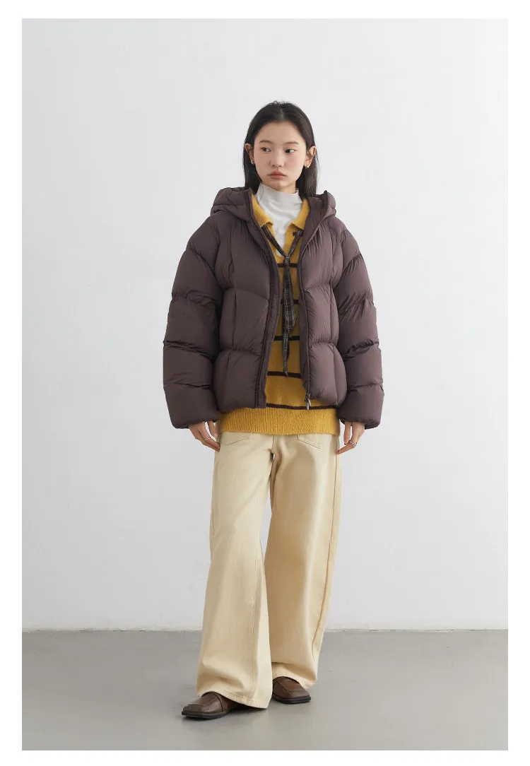 CHIC VEN Fashion Women Down Coats Solid Short Loose Casual Hooded Female Down Jacket 90 White Duck Down Autumn Winter 2025