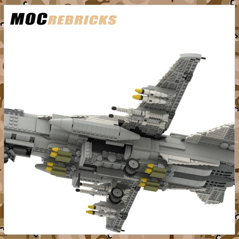 Air Force Military Weapons Sukhoi SU-24 Supersonic Fighter Bricks Toys MOC Building Block WW2 Aircraft Education Model Gifts