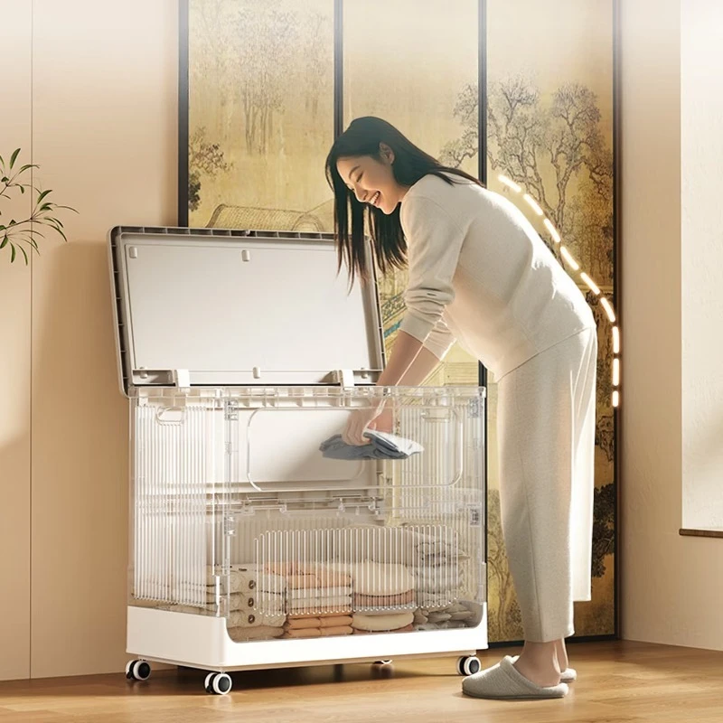 Storage box: foldable flip-top wheeled storage box, 72.5*40*67.3