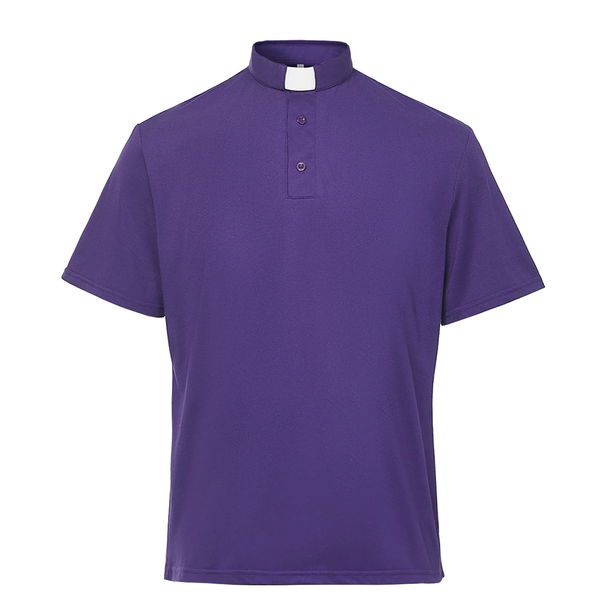 قميص بولو رجال الدين ذو ياقة علامة تبويب بأكمام قصيرة قميص وزير القس الواعظ