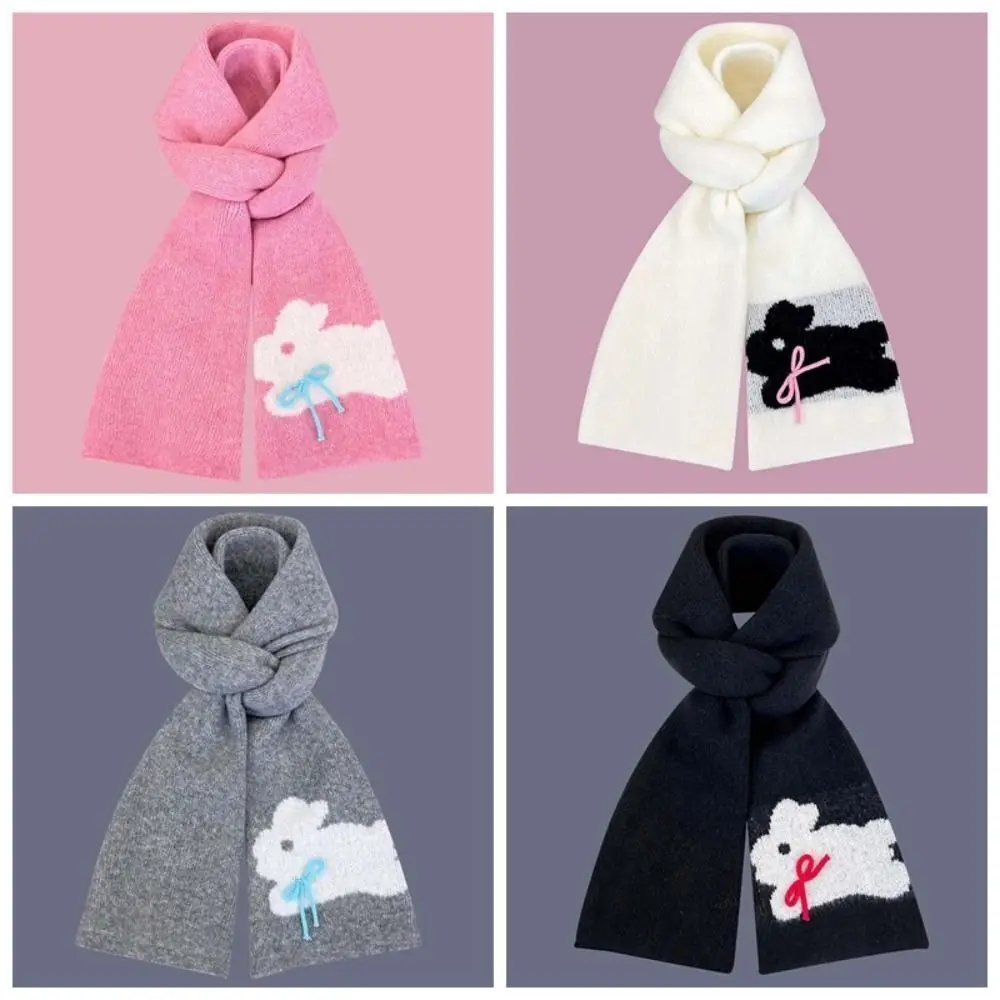 NEW Polyester Scarf Thick Solid Color Winter Warm Scarf Rabbit Shawl Winter