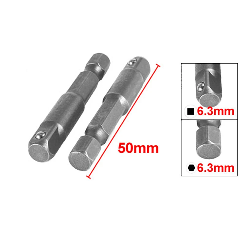 2 pçs soquete conjunto de driver broca adaptador impacto driver brocas 1/4 "hex haste para 1/4" mudança rápida chuck soquete adaptador ferramentas