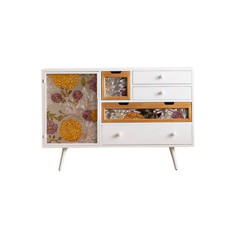 retro wrought iron glass side cabinet, living room wall locker, bedroom storage cabinet, porch cabinet, decorative cabinet