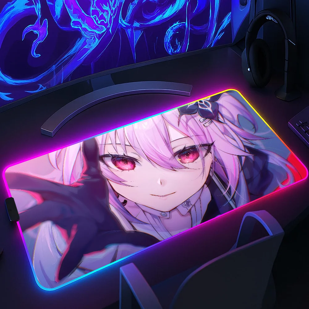 Evernight Honkai Star Rail Game s Mouse Pad RGB LED Light Non-Slip Rubber Base Waterproof Office PC Home Desk-Mat USB Large Game