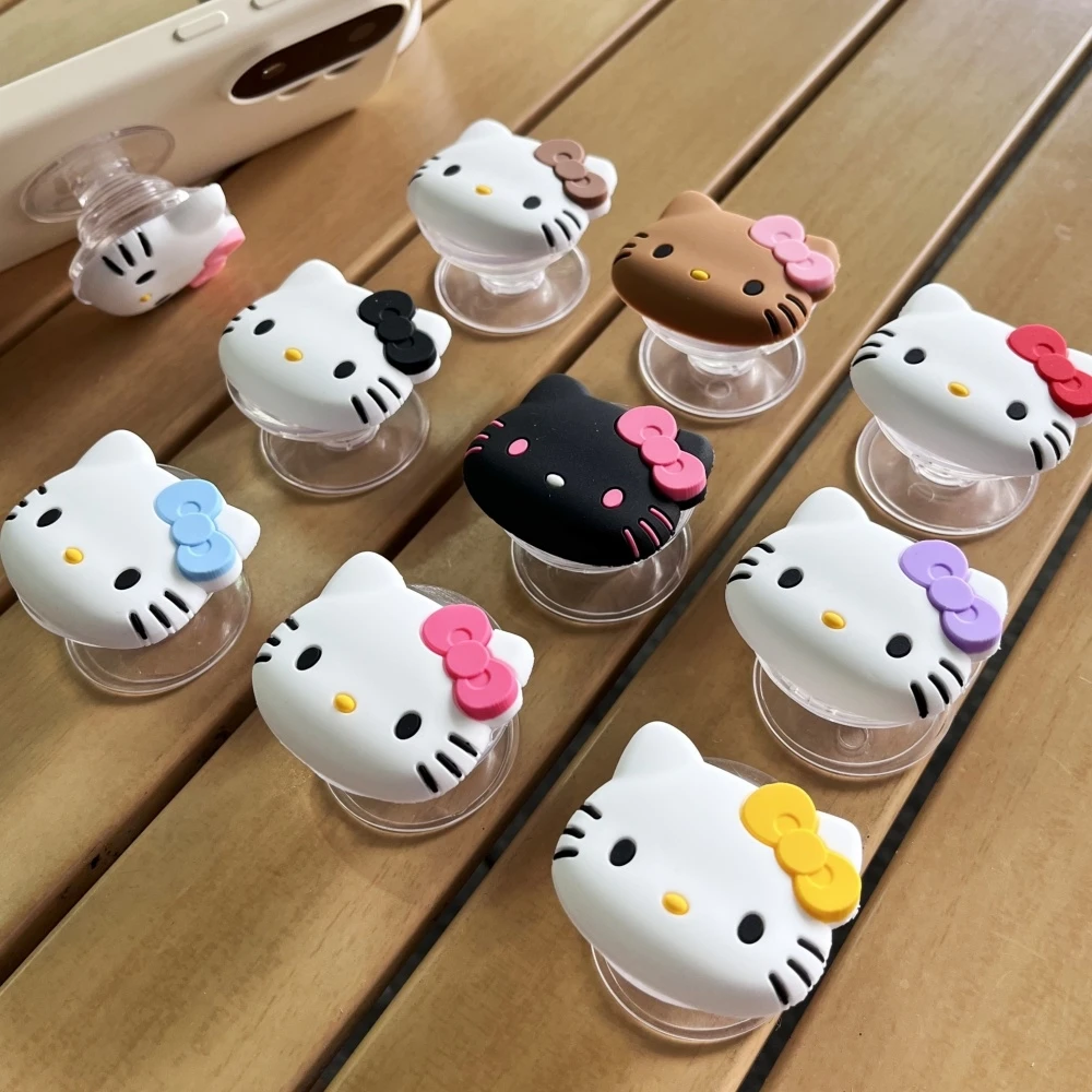 Simpatico supporto per telefono Sanrio Hello Kitty Griptok Supporto per anello da dito per custodie iPhone Samsung Grip Tok Socket Staffa regalo per ragazza