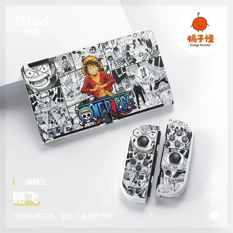 ONE PIECE Luffy Zoro – coque de protection souple en TPU pour Console de jeu Nintendo Switch OLED, contrôleur Joy Con, cadeau