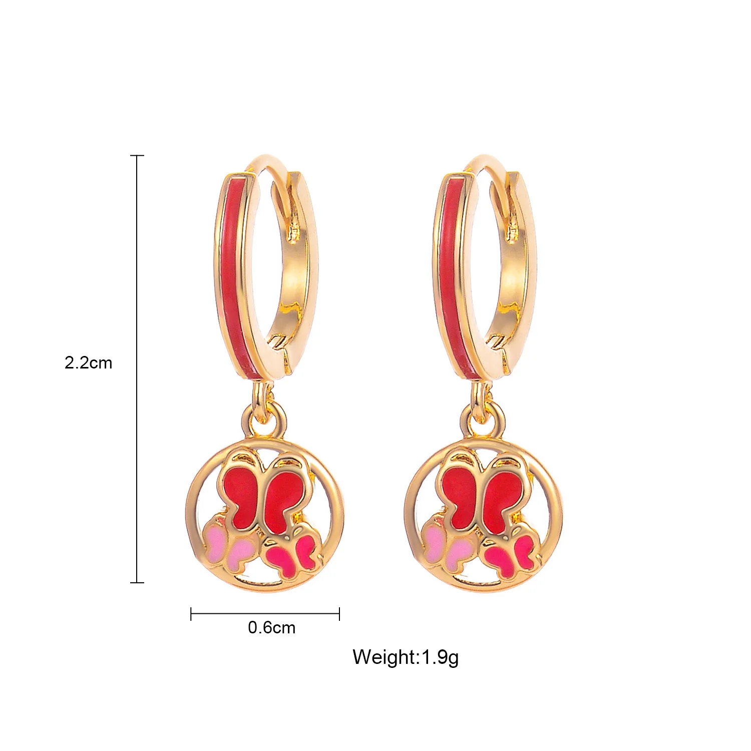Cute Butterfly Drop Earring for Kids Baby Girls Toddler Child Gifts Trend Jewelry