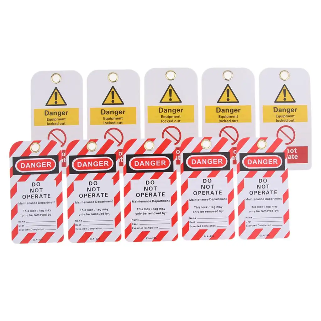 Polyvinyl Chloride Safety Lock Label Tag Marking Cards Red Tagout Tags for Facility Equipment Protection