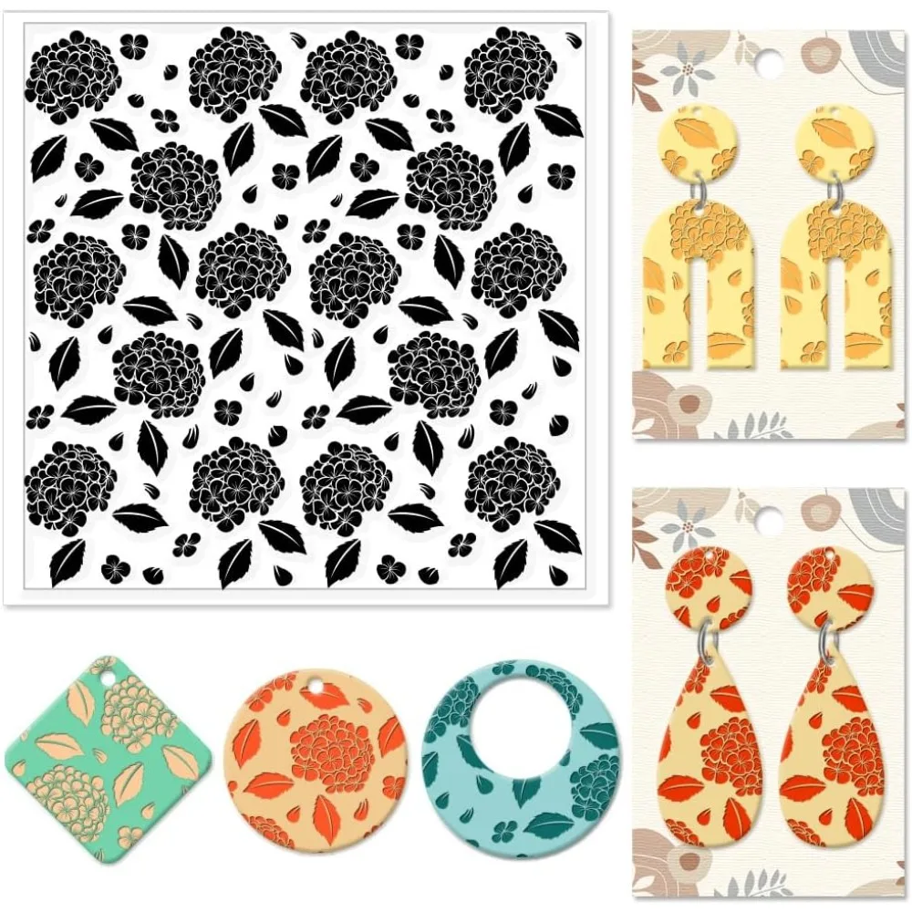 

Текстура гортензии Полимерная глина Текстура Листы Цветы Листья Узор Силиконовая текстура Штамп Глина Моделирование Узор Текстура подушечки