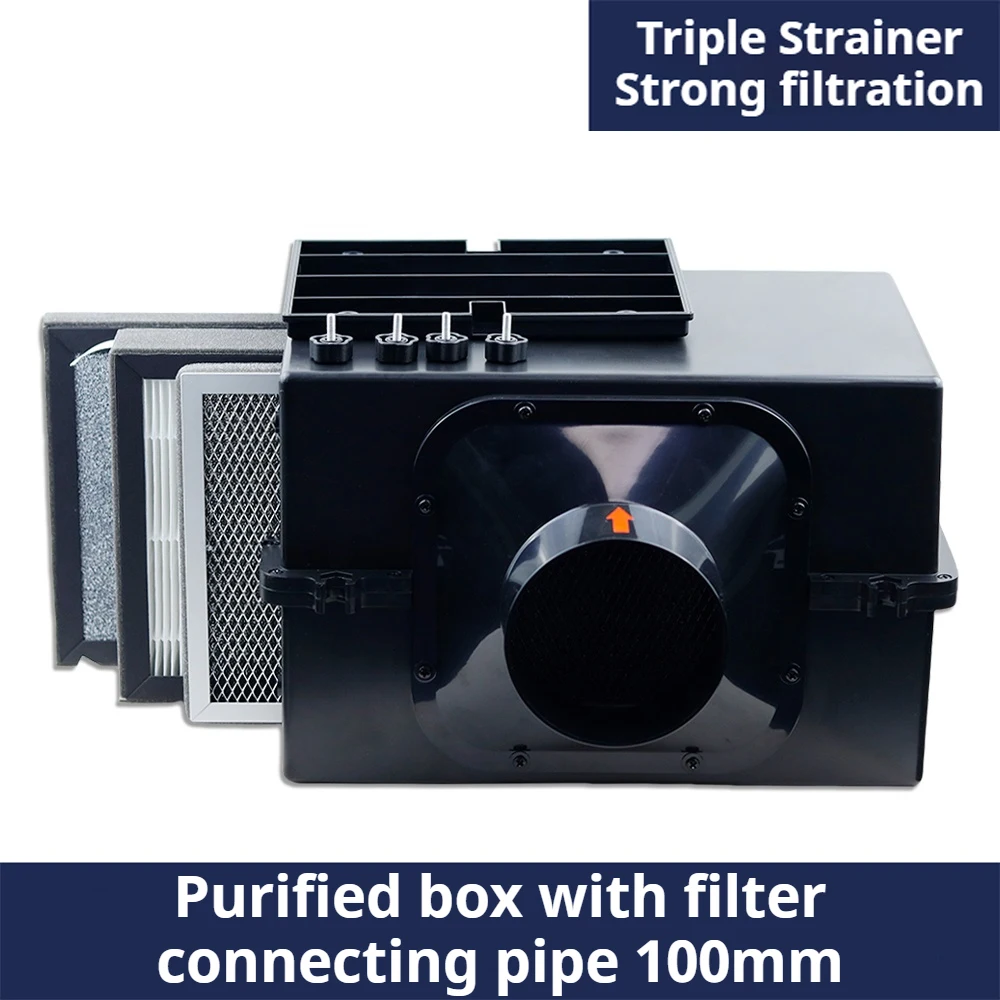 Fresh Air Intake Inline Filter Box With Pre-filter Activated Carbon and HEPA filter HVAC System Heating And Cooling Ventilation