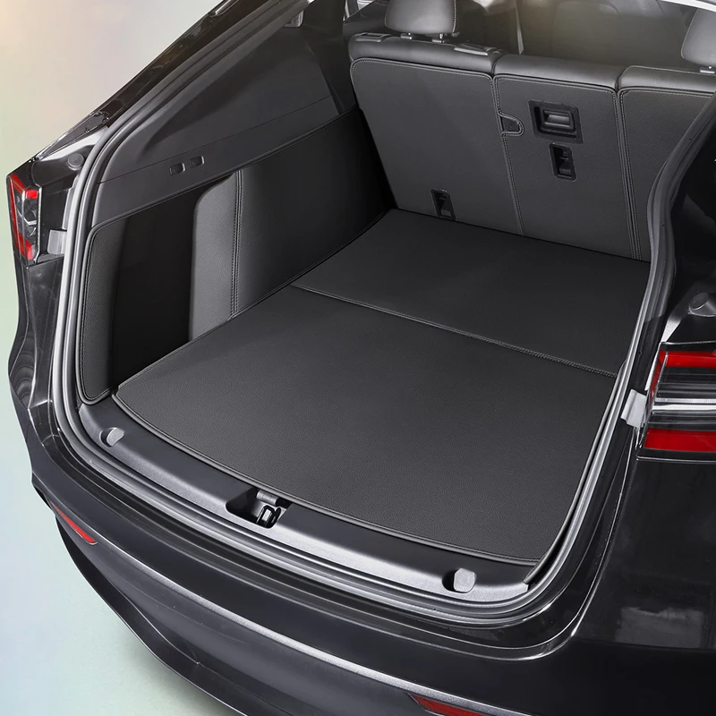 

Tesla Model Y Custom Fit Trunk Mat Car Interior Accessories Durable Genuine Leather Carpet for Back Storage Trunk Cargo Mat