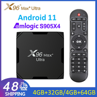 Android 11 X96Max Plus Ultra TV Box S905X4 4GB 32GB 64GB Mail-G31 MP2 8K Wifi BT Streaming Player For Internet TV Set Top Box