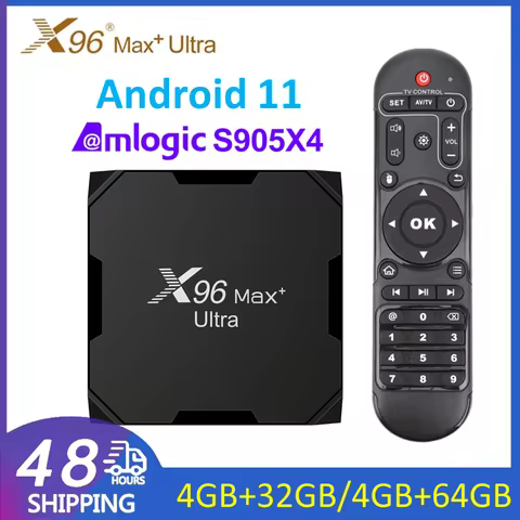 Android 11 X96Max Plus Ultra TV Box S905X4 4GB 32GB 64GB Mail-G31 MP2 8K Wifi BT Streaming Player For Internet TV Set Top Box