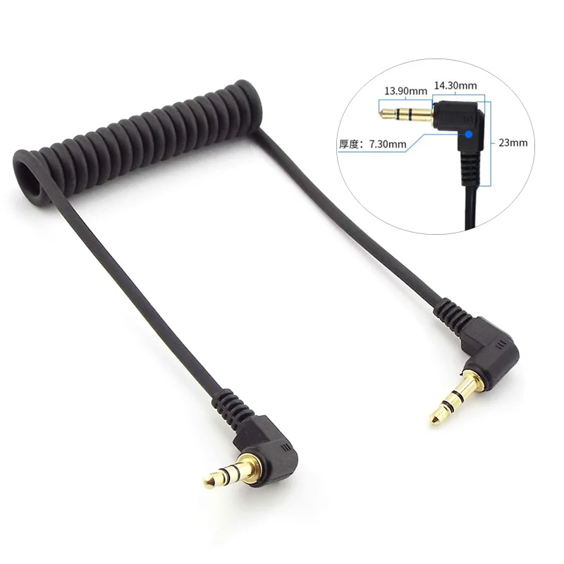 3.5mm Double bend 90 Degree Male Audio Line Spring Extension Cable Stereo for Mp3 Mobile Phone to Car Aux Speaker Audio Wire C3