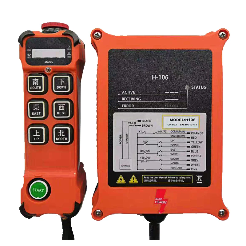 

H106 Henjel Lcc Single Speed 6 Key Wireless Industrial Crane Radio Remote Control