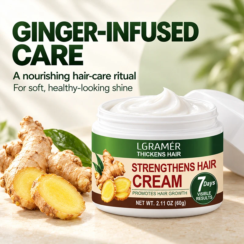 Natural Ginger Strengthen Hair Cream 30/60g Nourishing Hair Mask For Damaged Dry Hair Help Improve Hair Texture Restore Shiny