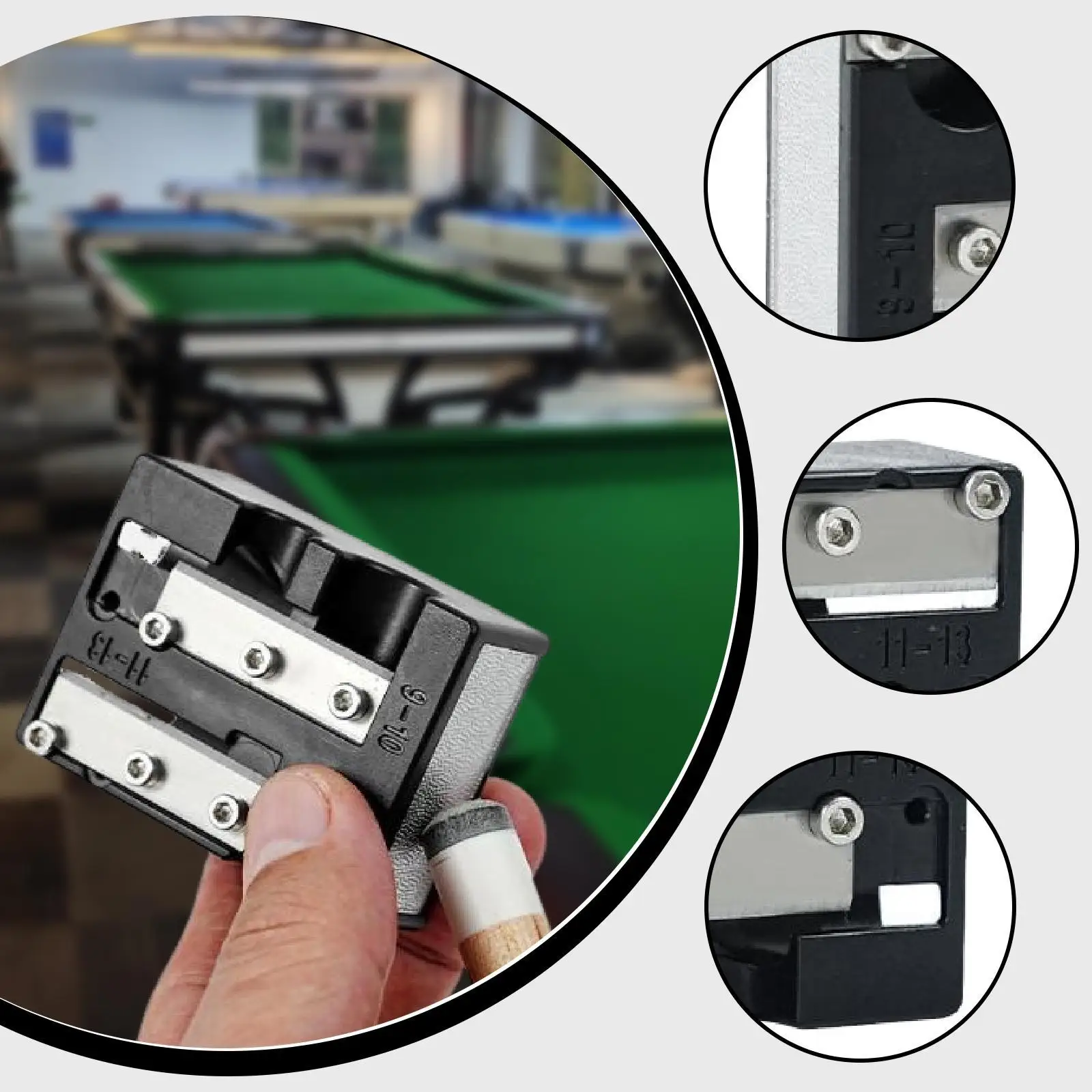 7 in 1 Pool Cue Tip Shaper Lightweight Billiard Cue Repair Device Resin Holder for Professional Billiards Training Tools