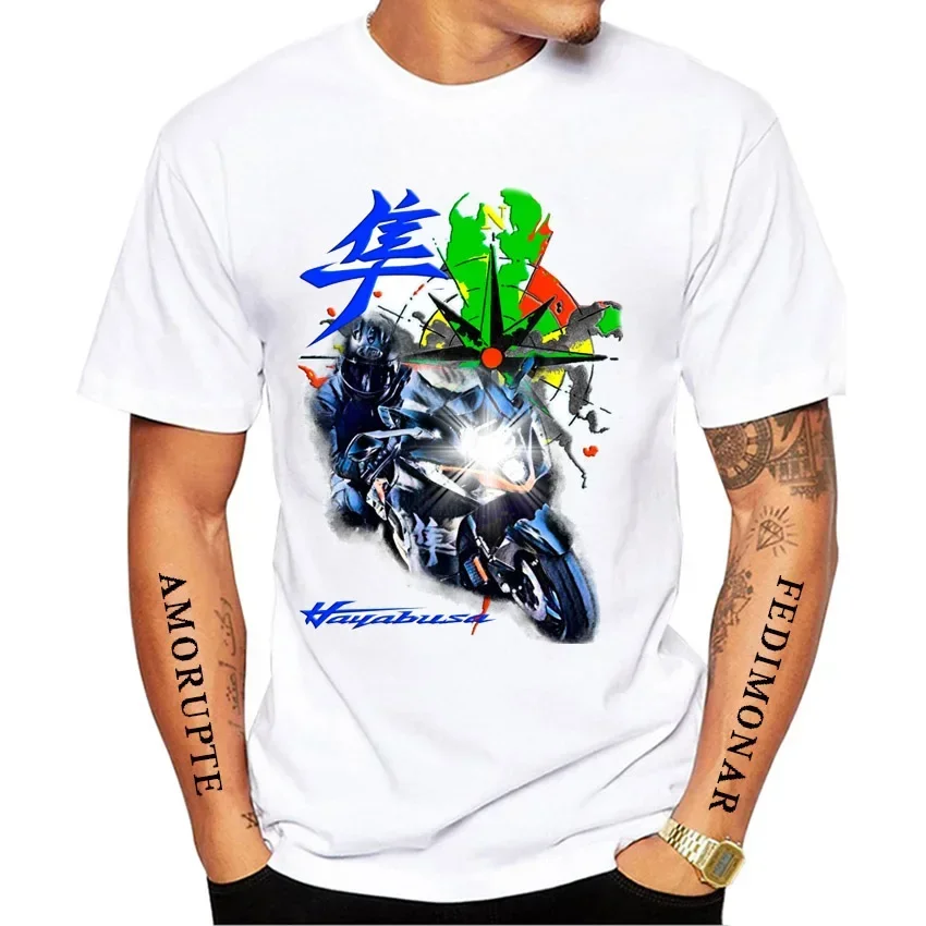 GSX-R 1300 Hayabusa 2023 GS Adventure Motorcycle Rider T-Shirt Summer Men Short Sleeve White Casual Tops Cool Boy Riding Tees