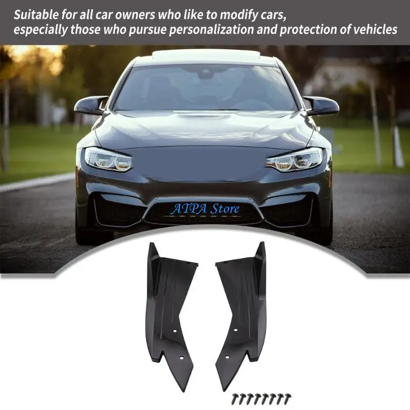 

U13C Car Exterior Decorations Rear Bumper Spoiler Lip with Screws Anti Crash Canard Diffuser Wing Trim