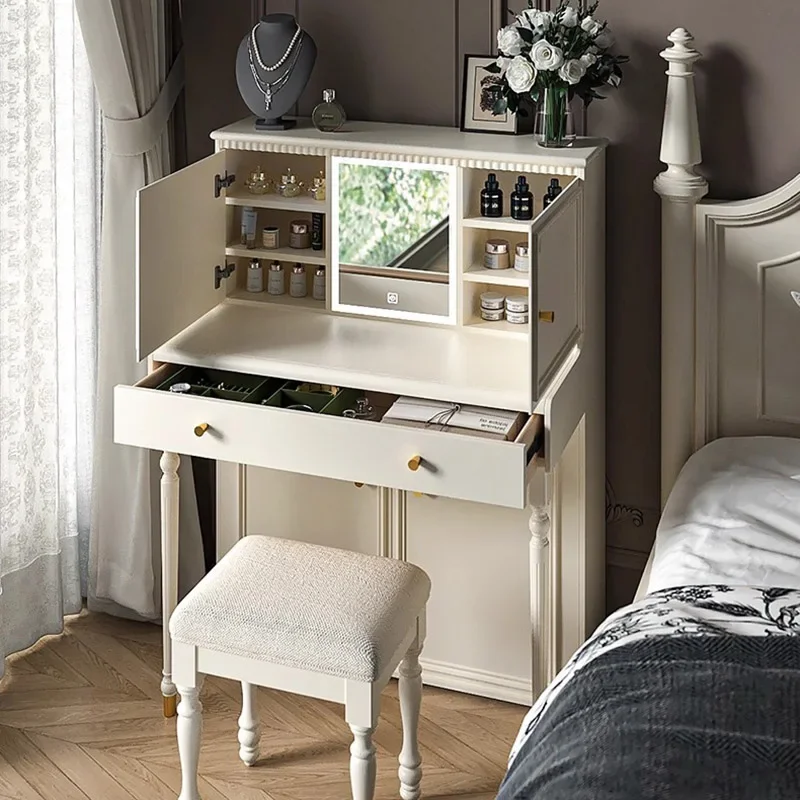 Factory Direct 2026 European Bedroom Vanity Table Makeup Bedside Organizer Corner Dressing Table Luxury Study Penteadeira Lounge