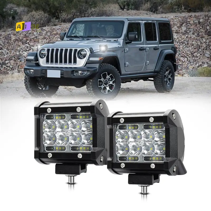 

A03E-LED Light Bar, светодиодные стручки, 4 дюйма, 60 Вт, 6000 лм, светодиодные рабочие фары для грузовиков, точечные фонари, светодиодные стручки для пикапа, квадроцикла, UTV, RV
