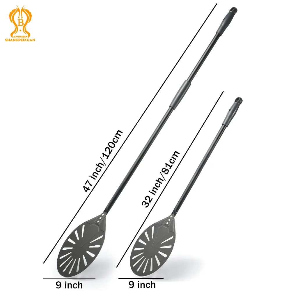 SHANGPEIXUAN 7/8/9 inch Pizza Turning Peel Hard Anodized Pizza Shovel Aluminum Alloy Detachable Handle Oven Pizza Accessories
